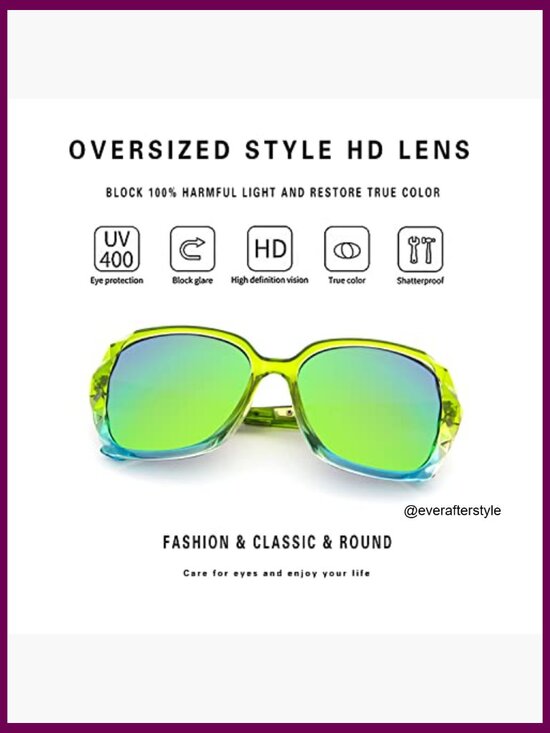 Oversized Polarized Sunglasses with Metal Alloy Legs and Crystal Decorations main image 4